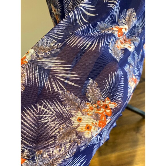 Women 2 Piece Modest Swimsuit Size 3X (fits like 2X) Navy Blue Floral Flattering - Picture 6 of 12